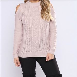 Cold shoulder lavender sweater